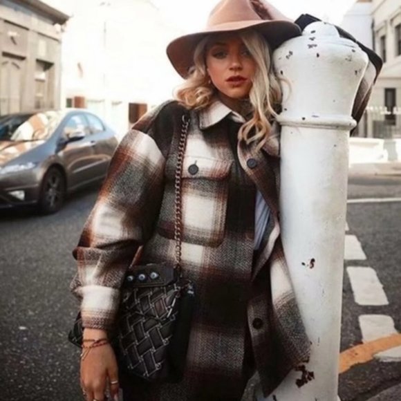 Shop_Fig Jackets & Blazers - New Plaid Vintage Insp Flannel Shirt Jacket